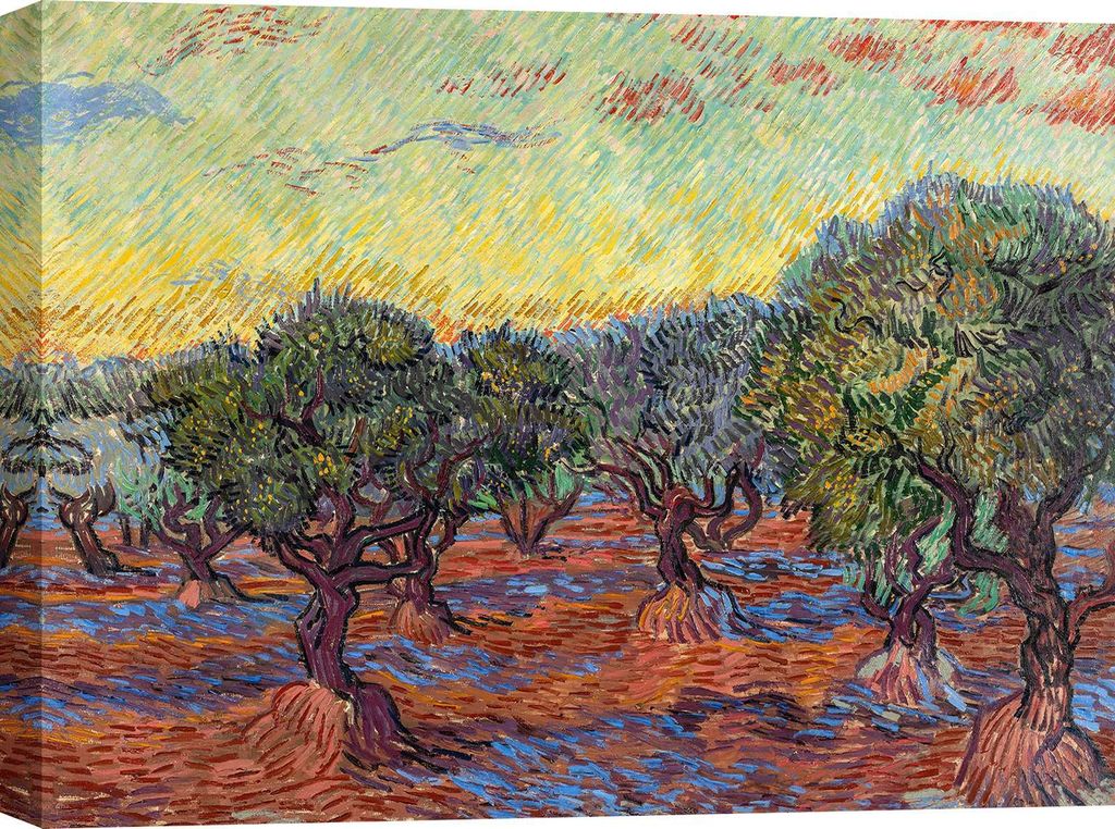 Kunstdruck auf Leinwand Vincent Van Gogh, Olive Grove, Saint-Rémy (Olivenhain) - 60x40 cm