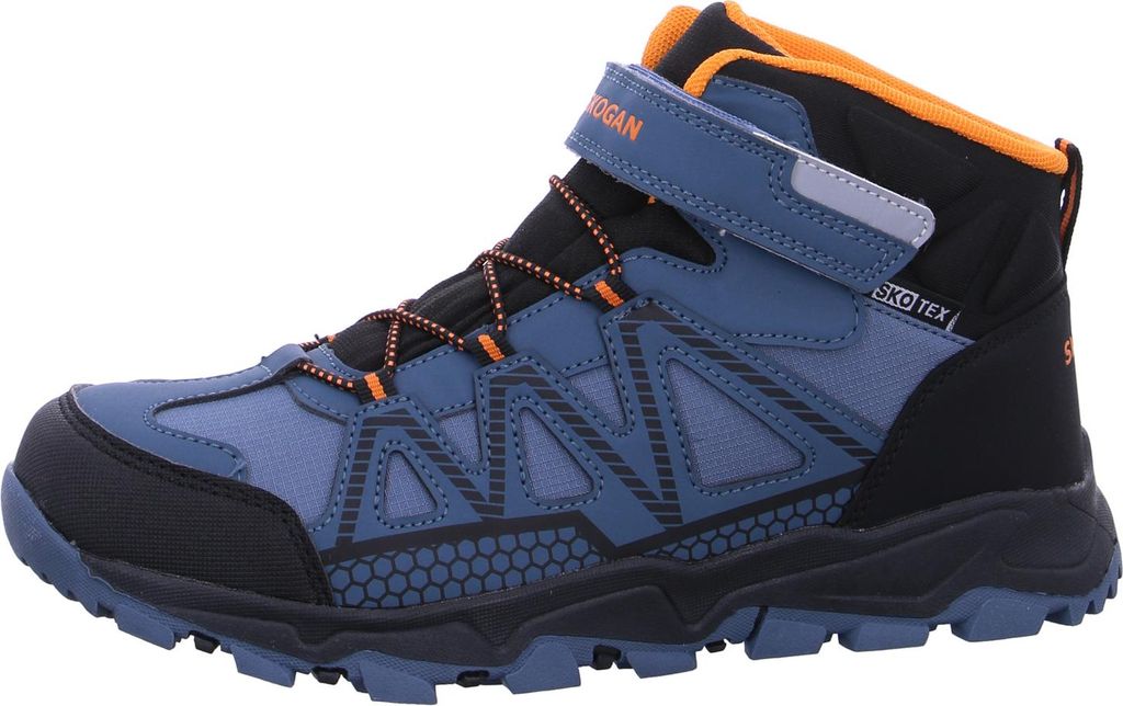 Skogan Buchara Kinderschuhe Burschen Schnürstiefel Wanderschuh Blau Sport Outdoor, Schuhgröße:34 EU