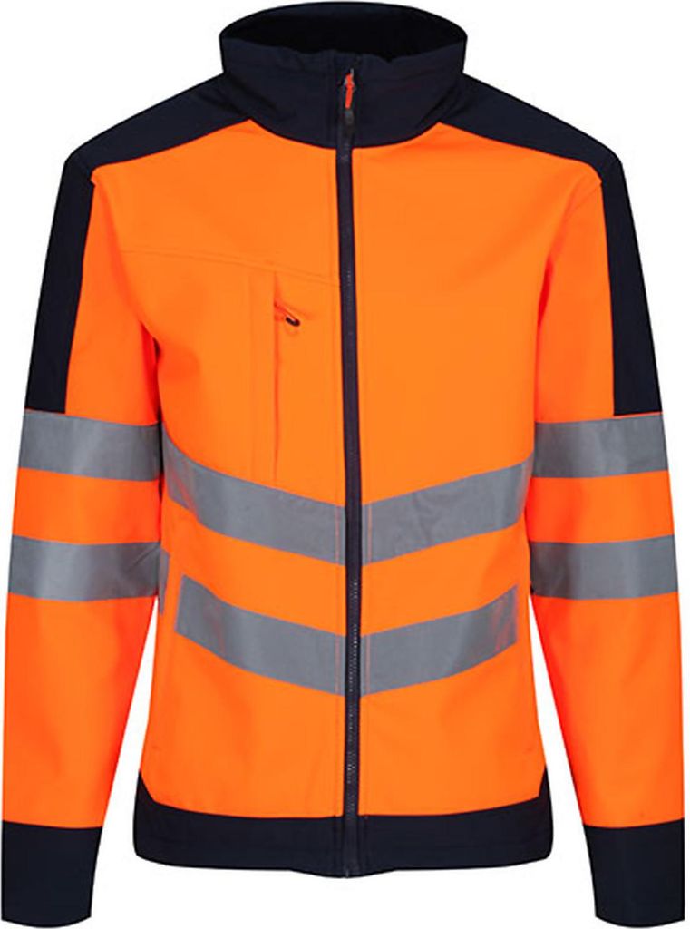 Regatta TRA625 | Herren Hi-Vis Pro Softshell Arbeitsjacke - Farbe: Orange/Navy - Größe: 3XL