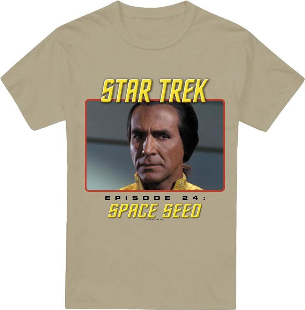 Star Trek - "Space Seed" T-Shirt für Herren TV5687 (S) (Safari Grün)