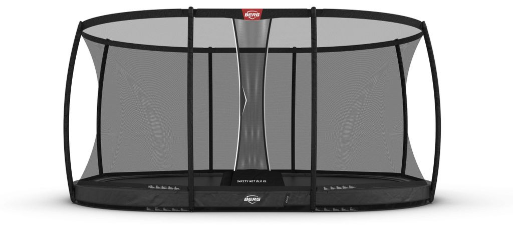 BERG Trampolin Oval 520 cm Grand Elite InGround Grau + Safety Net DLX XL Airflow pro