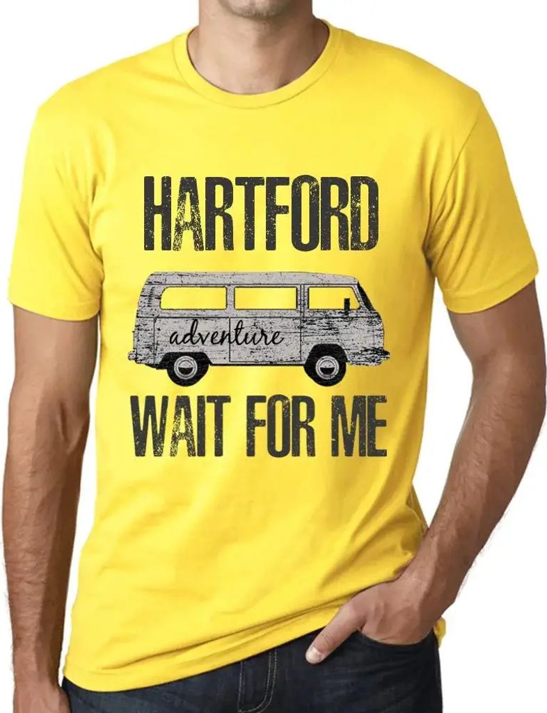Herren Grafik T-Shirt Abenteuer warten auf mich in Hartford – Adventure Wait For Me In Hartford – Öko-Verantwortlich Vintage Jahrgang Kurzarm ...