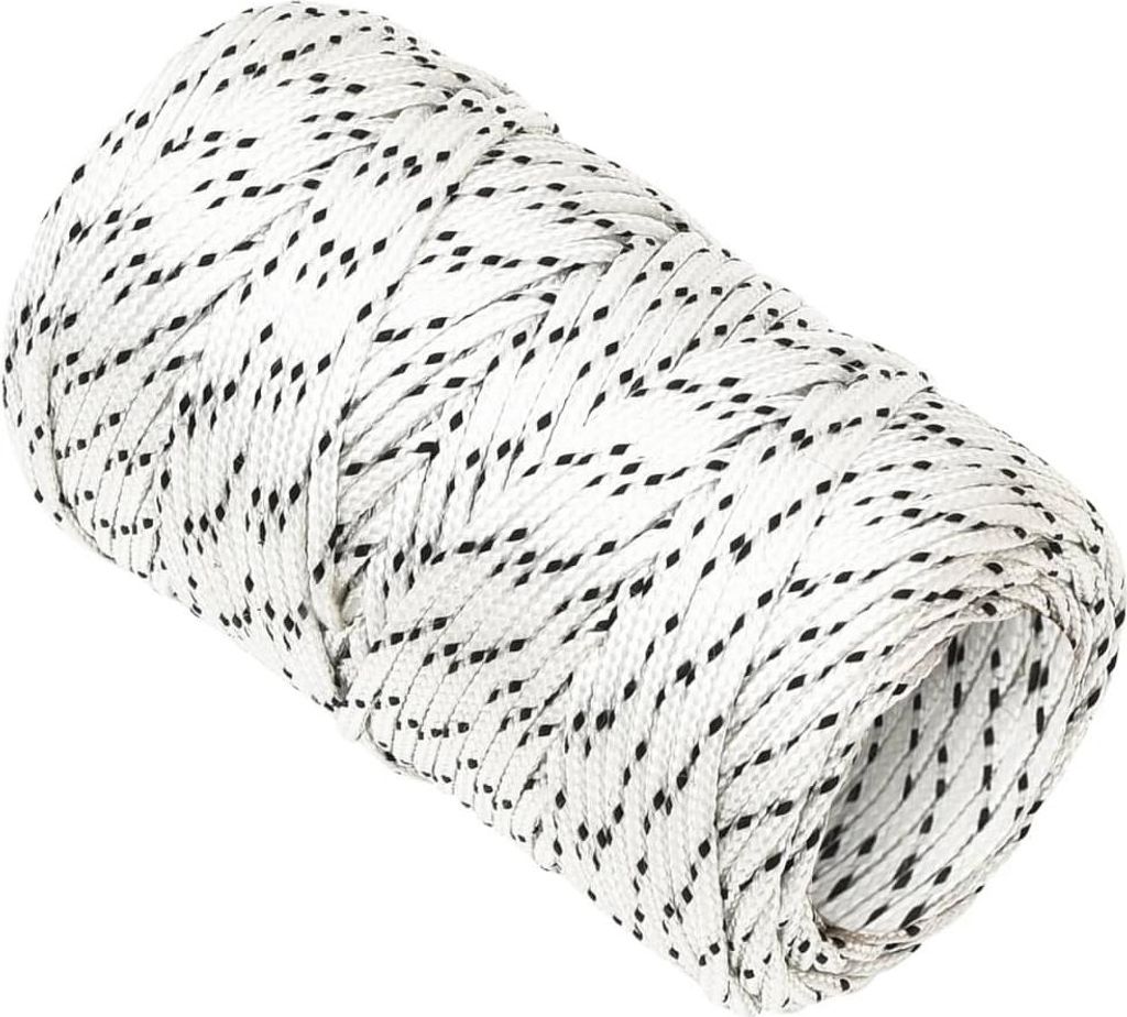 vidaXL Bootsseil Geflochten Weiß 2 mmx25 m Polyester