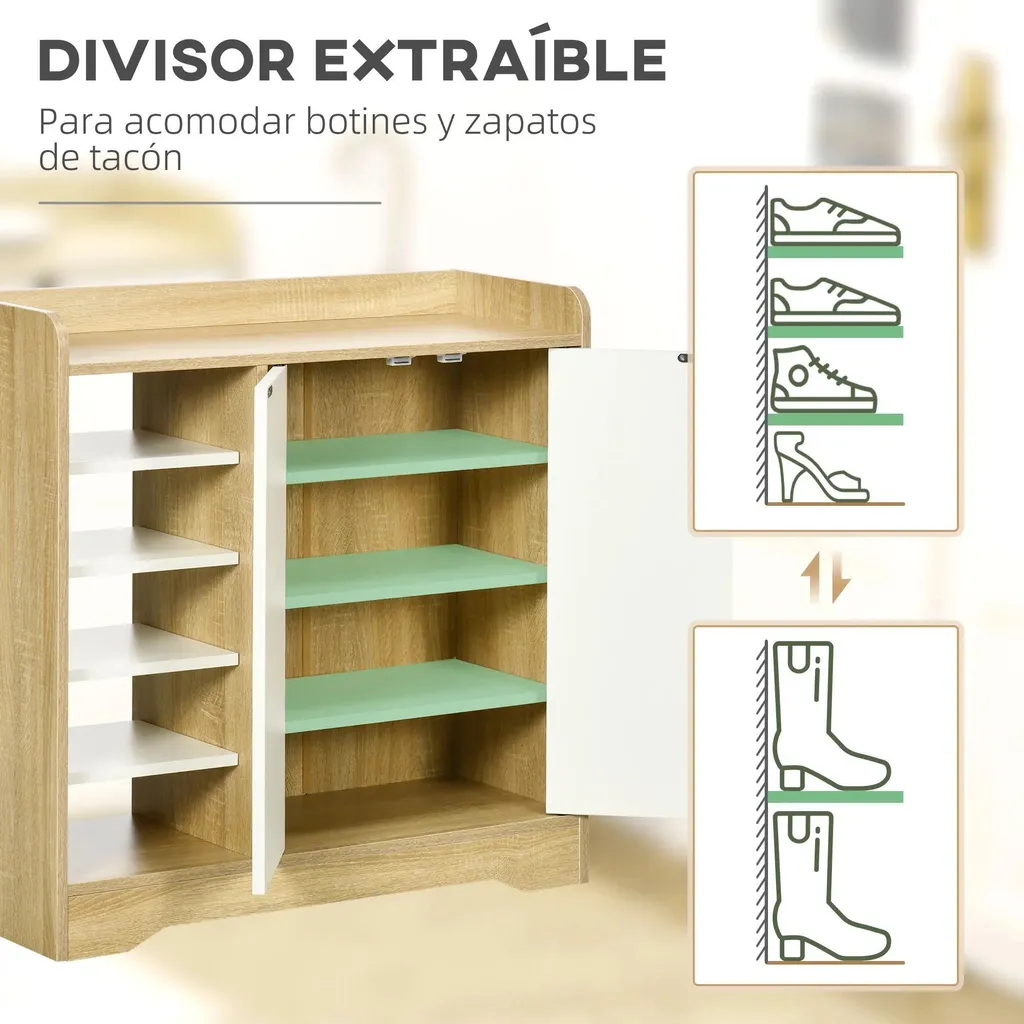 Meuble porte-chaussures vertical pour 13 paires, format 80x30x80 cm - 5