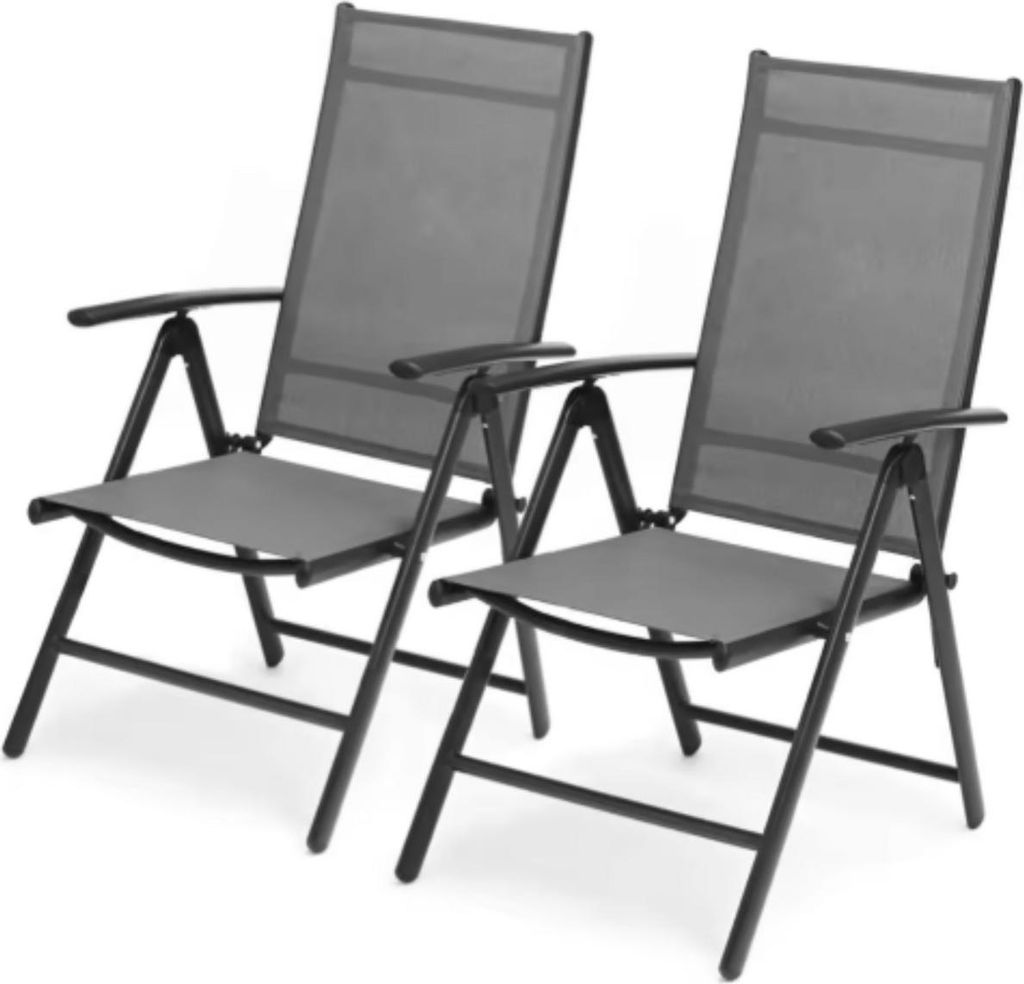 Gartenstühle 2er Set – Verstellbarer, klappbarer Produktbild 