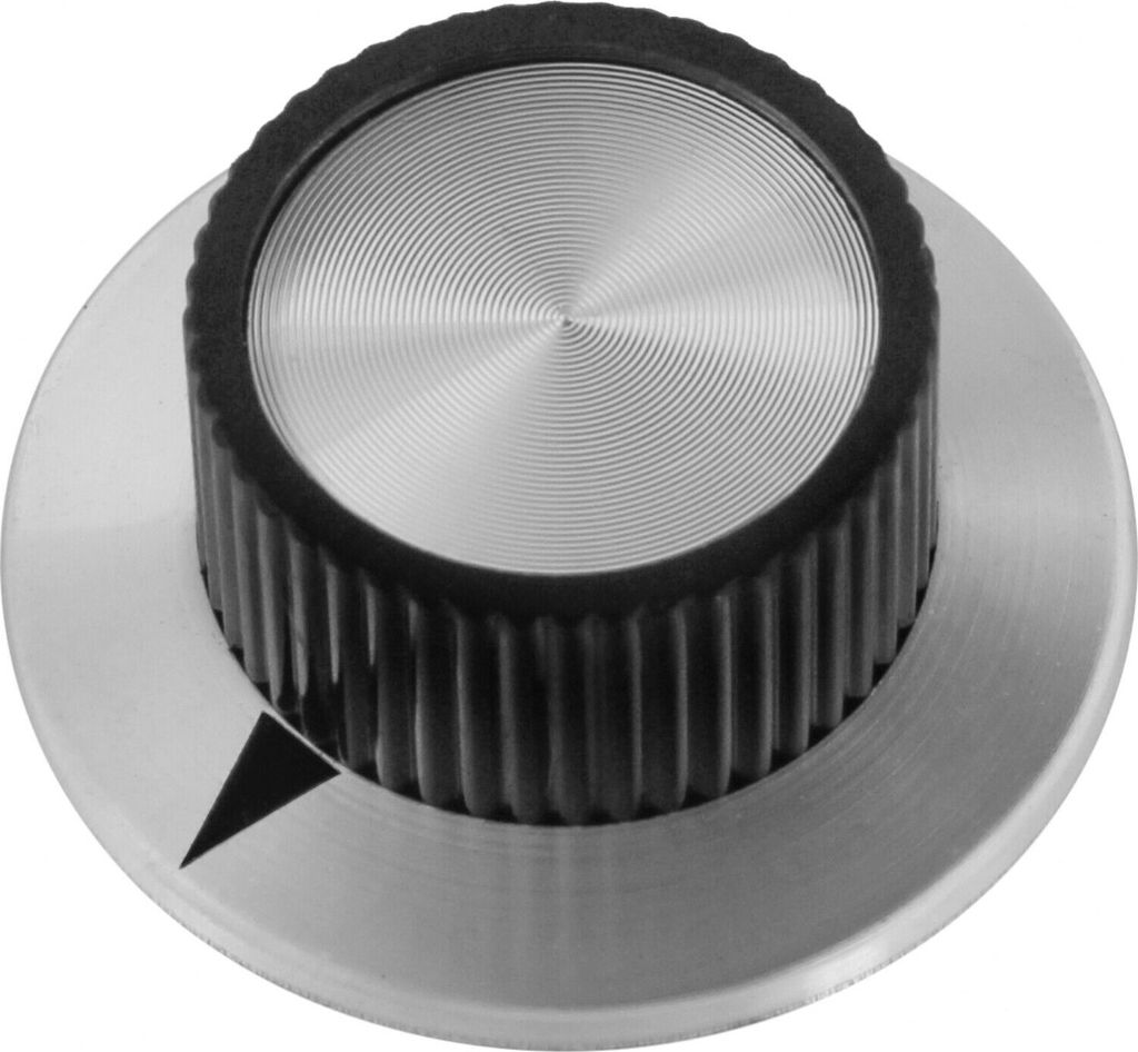 Potiknopf Drehknopf Reglerknopf ALU Schwarz Potentiometer 6mm Achse Aluminium Ø38x16mm ohne Skala