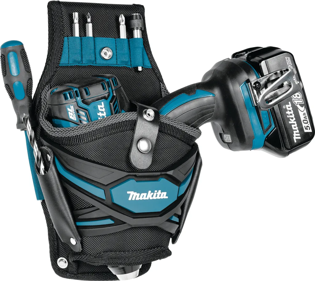 Sacoche Porte-Outils Universelle Makita en Cuir avec Bandoulière Robuste