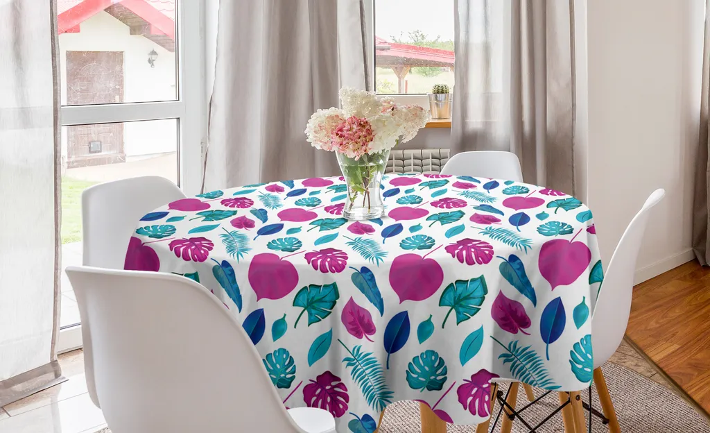 ABAKUHAUS Tovaglia Rettangolare In Raso Di Seta, Motivo Mandala Viola Boho, 140x200 Cm