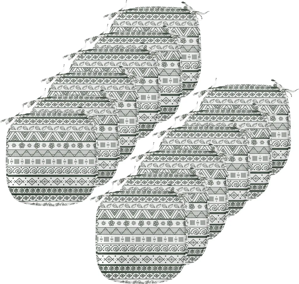 Coussin tribal pour chaise lot de 12 ABAKUHAUS azteque vert chasseur 40x40