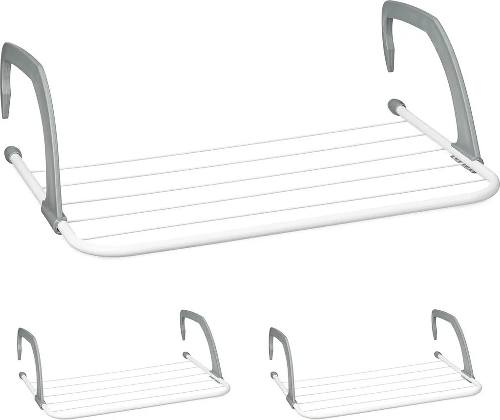 Séchoir d'appoint pour balcon et radiateur - Pack de 3 supports pliables