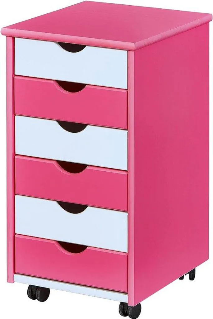 Coffre de rangement rose pour organiser une chambre d'enfant en bois