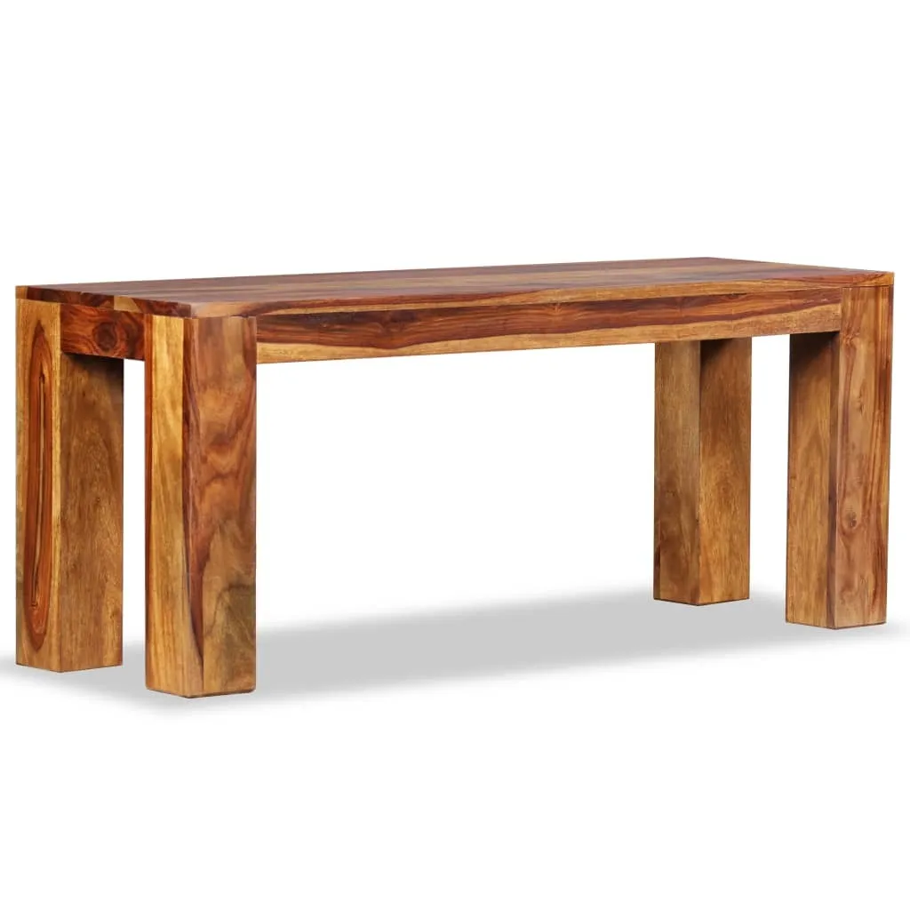 Banc d'entrée en bois massif acacia 110 cm style industriel et rustique
