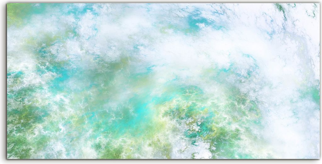 Coloray Acrylbild 120x60 Wandbild Acrylbilder Abstrakte surreale blaue grüne Wolken