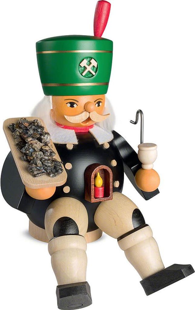 Bergmann mit Erz sitzend (20cm) Räuchermann von Müller Kleinkunst