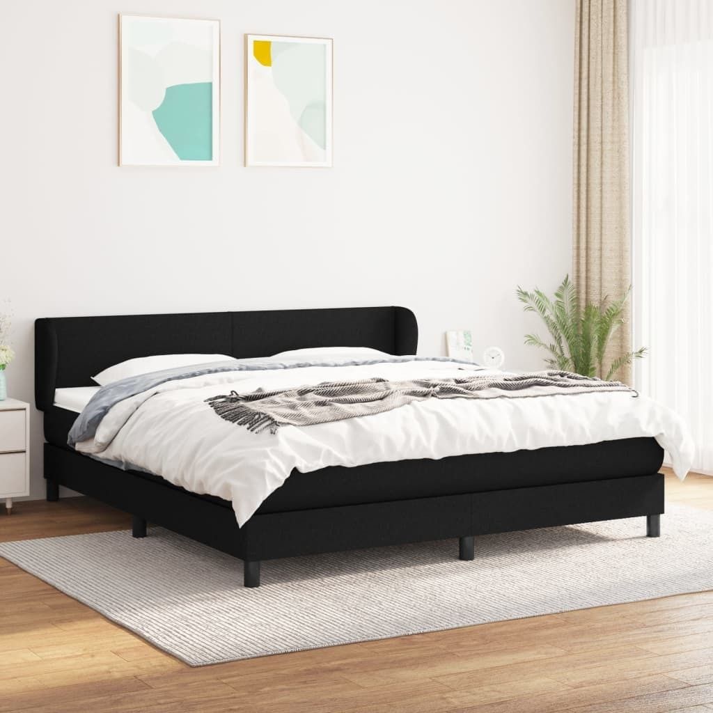 Maison Exclusive - Boxspringbett mit Matratze Schwarz 180x200 cm Stoff