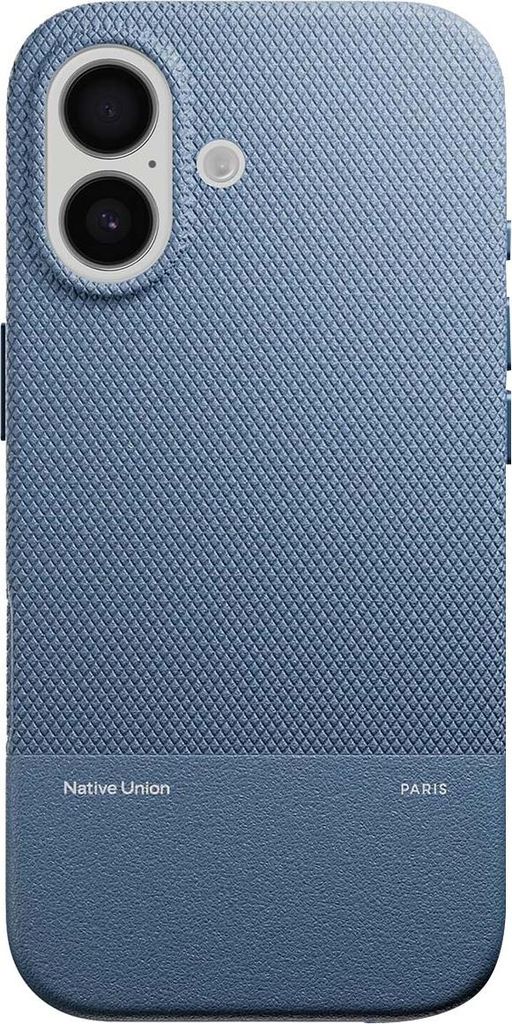 Native Union, Hülle iPhone 17 MagSafe stoßfest Textur ReClassic Design, Blau