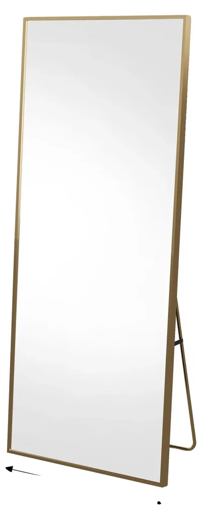 Miroir plein pied design moderne avec cadre doré minimaliste 177x77cm