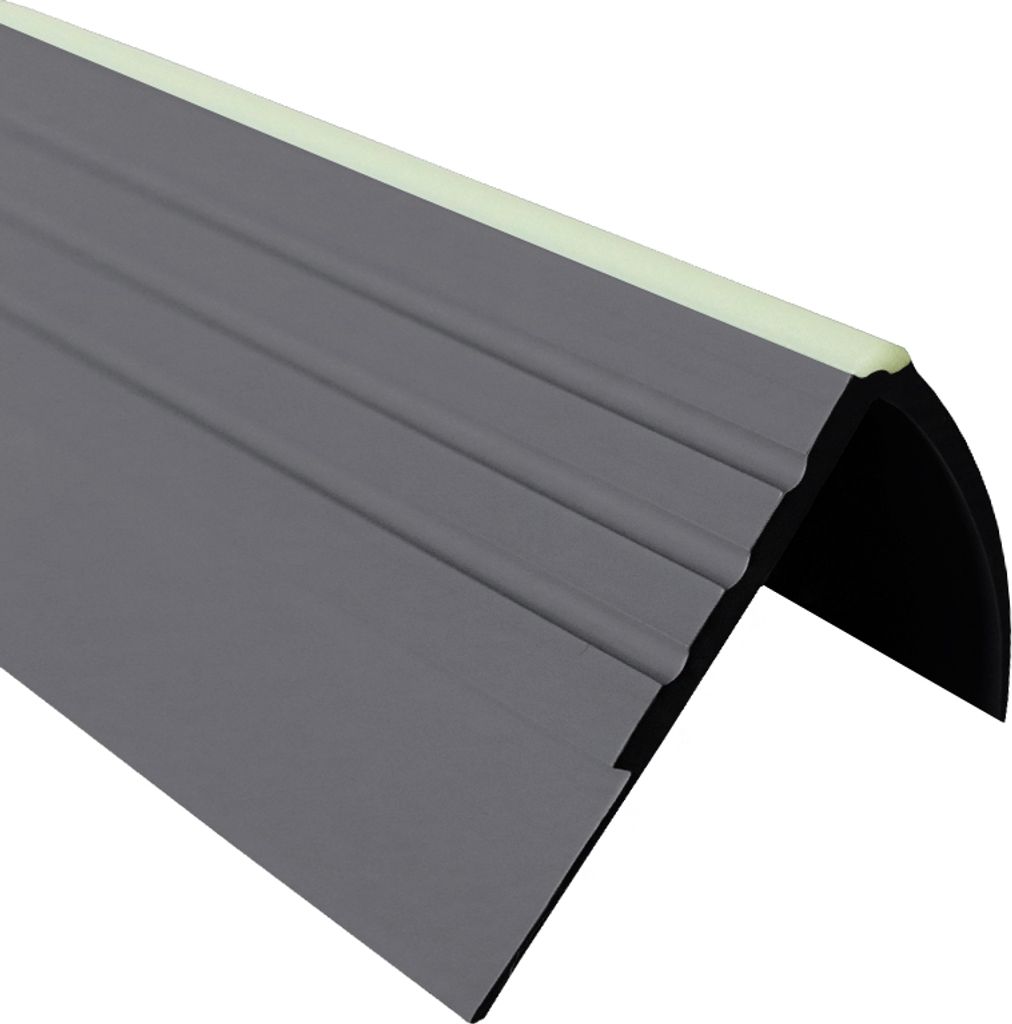 QUEST Treppenkantenprofil Fotolumineszierend 40x40mm, 1.5m, Treppenprofil PVC für Treppenstufen, Treppenkantenschutz mit Rillen, Antirutsch, RDFL,...