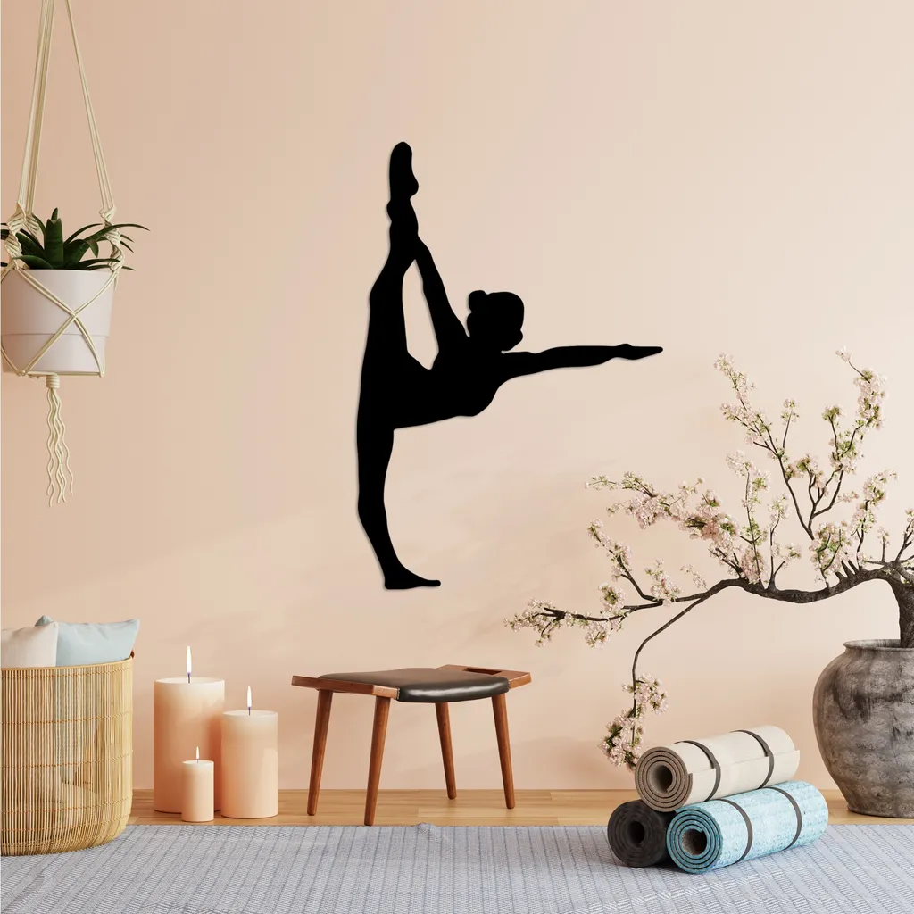 Decorazione Yoga 25 Wallity in Metallo Nero - Arredo Zen 41x60 - 2