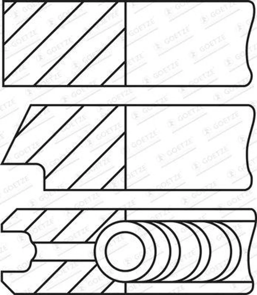 Jeu de segments de piston GOETZE 08-449900-00 pour moteur K68078776AA