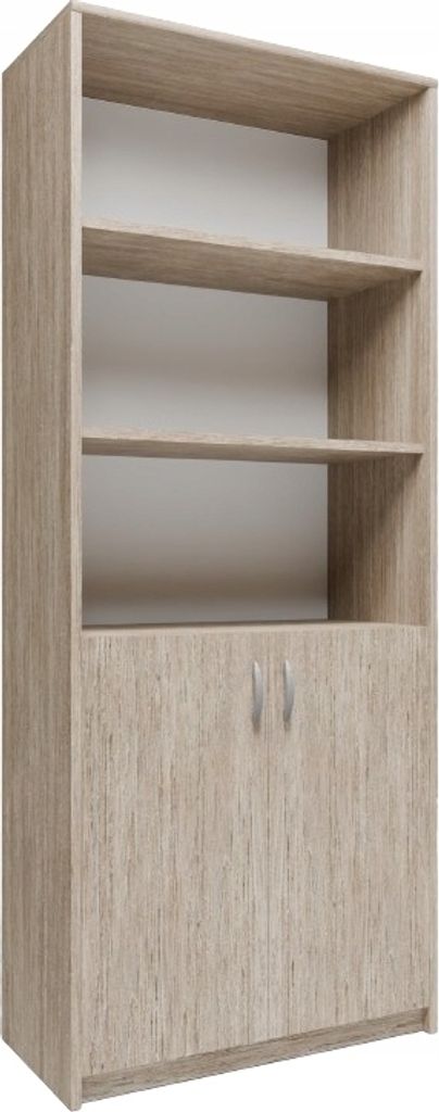 MATKAM Bücherregal R7, B/H/T 74x180x35cm, 4-Fach Regal mit Türen, ideal für Büro, Diele Wohnzimmer, Jugend- oder Kinderzimmer (Sonoma Eiche)
