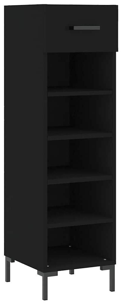 vidaXL Botník černý 30x35x105 cm Dřevěný materiál Obrázek produktu 
