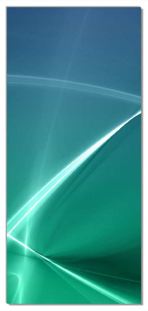 Wallario selbstklebende Türtapete 93 x 205 cm mit Schutzlaminat - Abstrakte Formen und Linien in blau grün türkis