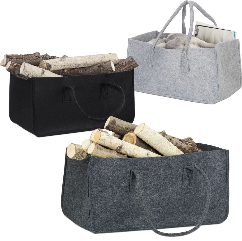 relaxdays Filzkörbe 3er Set