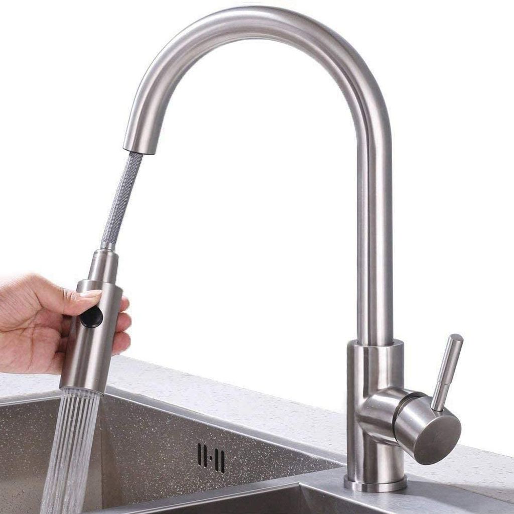 Wasserhahn Küche ausziehbar Küchenarmatur mit Brause Spültischarmatur Edelstahl 