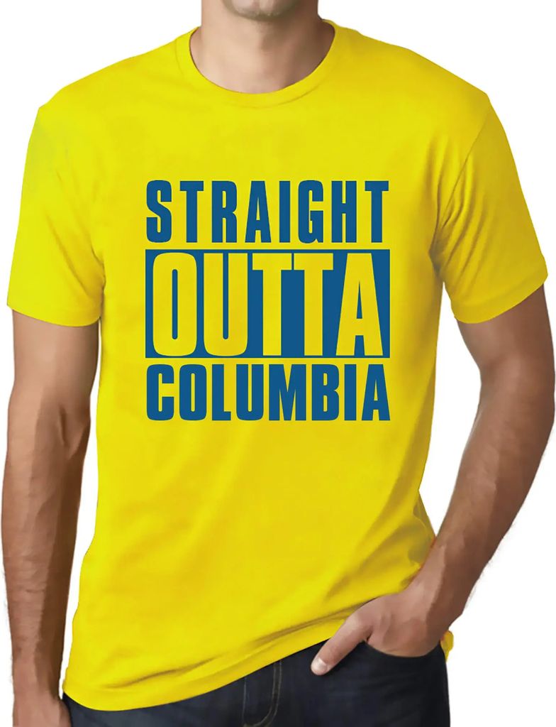 Herren Grafik T-Shirt Straight Outta Columbia Öko-Verantwortlich Vintage Jahrgang Kurzarm Lustige Druck Geburtstag Geschenk Mann