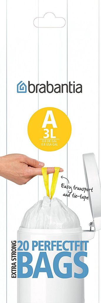 Brabantia PerfectFit Müllbeutel Typ A, 3 L, 20 Stck