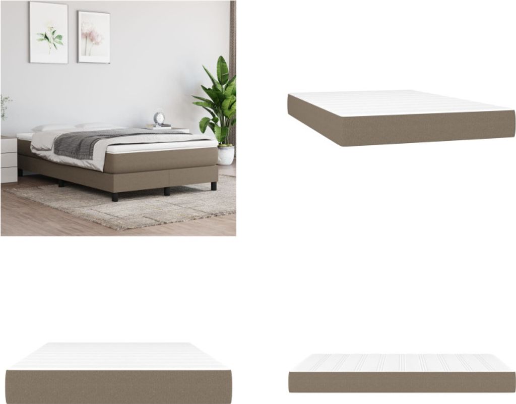 vidaXL Taschenfederkernmatratze Taupe 120x200x20 cm Stoff - Taschenfederkern-Matratze - Taschenfederkern-Matratzen - Matratze - Schlafzimmermöbel