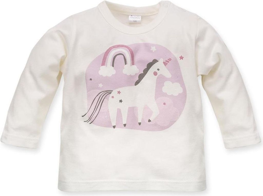 Pinokio Langarmshirt Unicorn Einhorn weiß 86