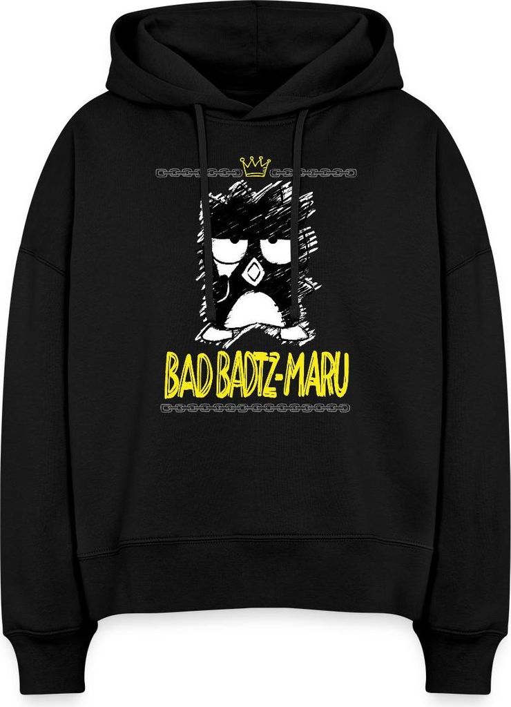 Spreadshirt Bad Badtz Maru Skizzen Stil Frauen Boxy Organic Hoodie, XL, Schwarz
