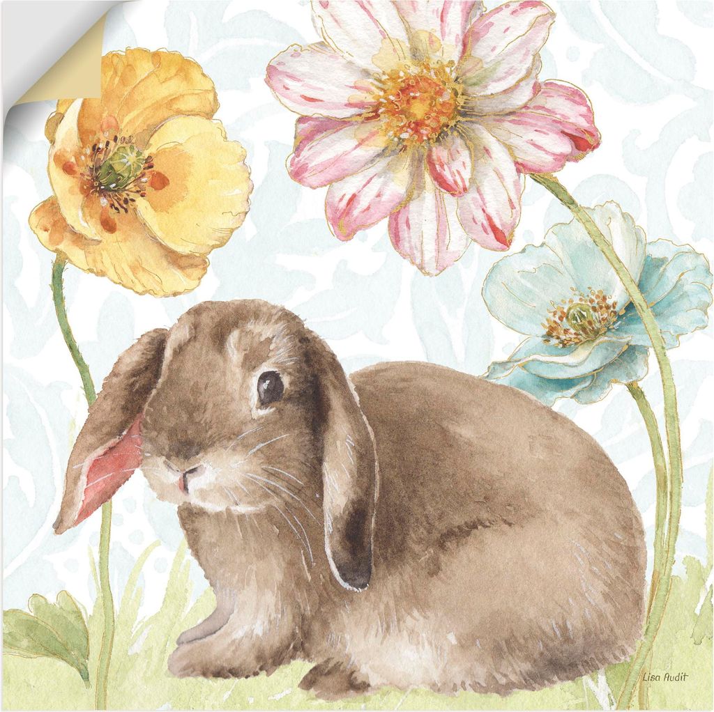 ARTland Wandbild, selbstklebend Spring Softies Bunnies III Größe: 30x30 cm