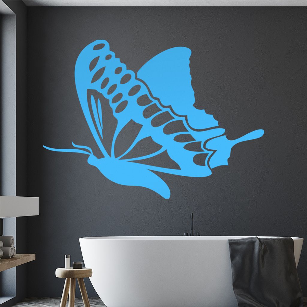 Schmetterling Nr. 4 Wandtattoo in 6 Größen - Wandaufkleber Wall Sticker - Dekoration, Küche, Wohnzimmer, Schlafzimmer, Badezimmer