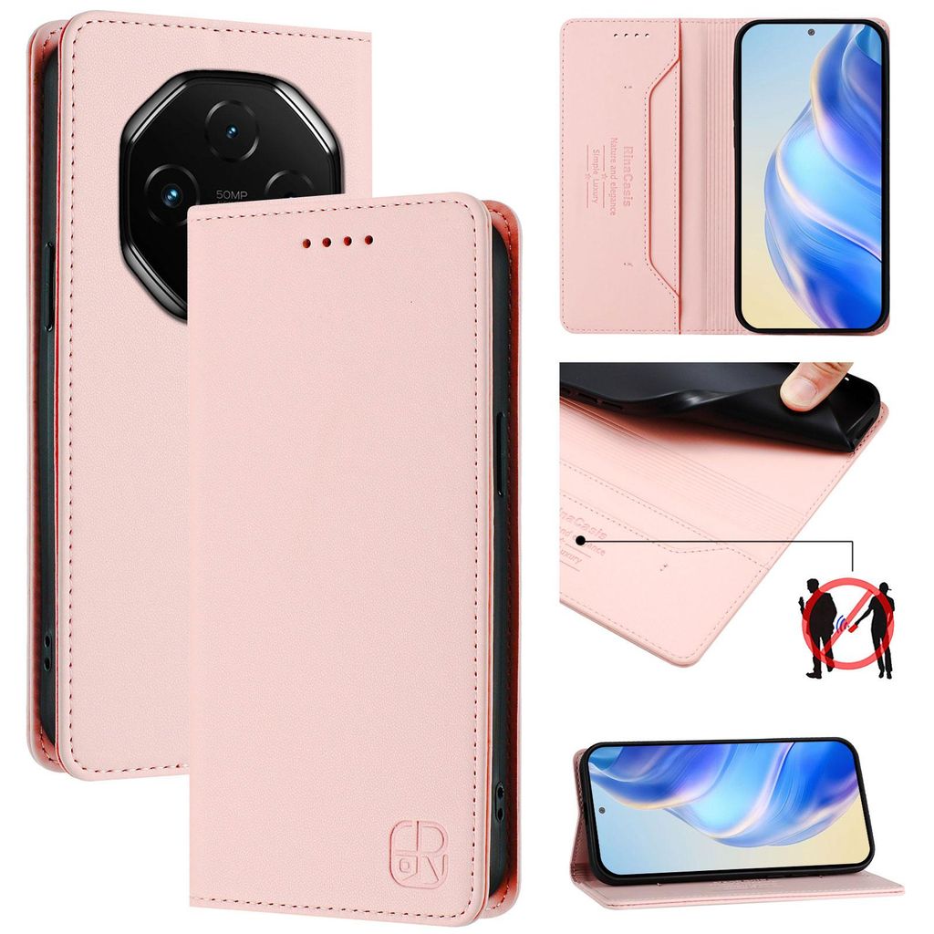 Lederhülle für Umidigi G100 Pro Hülle Flip Brieftasche Kartenfächern Ständer Schutzhülle Pink