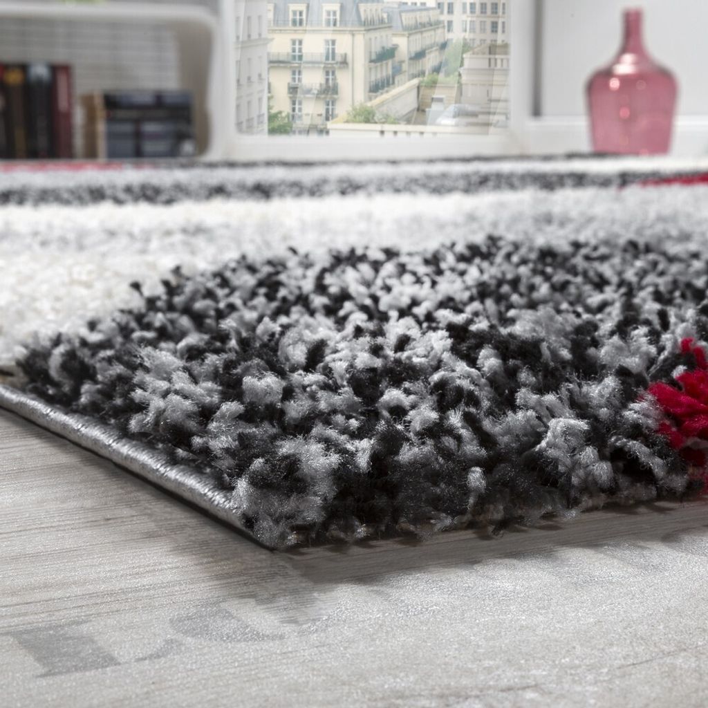 Shaggy Teppich Hochflor Langflor Weich Geometrisch Produktbild 3