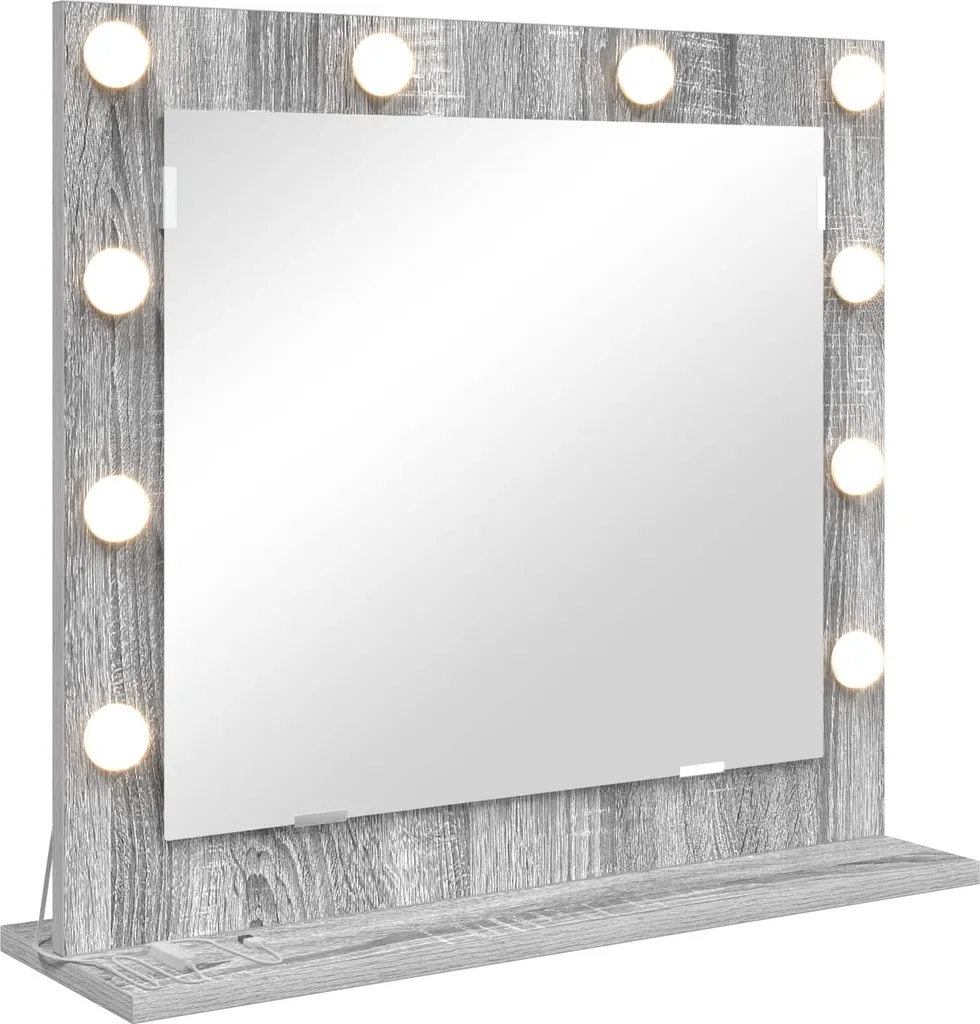 Specchio da bagno rettangolare Sonoma grigio 60 x 55 x 18 cm