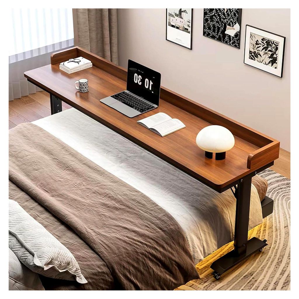 Überbetttisch mit Rollen, höhenverstellbarer Computertisch, 68-103 cm, Mobilitätstablett Tisch für Rollstuhl, Arbeitstisch für Homeoffice oder...