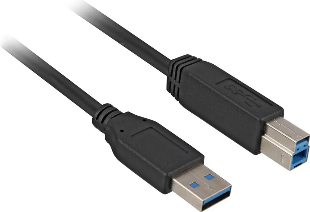 Sharkoon 3m Cavo USB 3.0 A/B 5Gbps Nero - Connessione Stampante HDD
