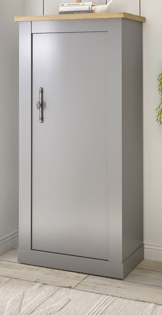 Kommode "Rideau" in grau und Eiche Landhaus Highboard 68 x 142 cm