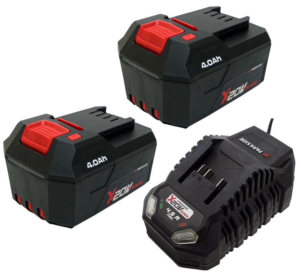 PARKSIDE® 20 V Akkuset / inkl. 2 Akkus (4 Ah) und Ladegerät Produktbild 