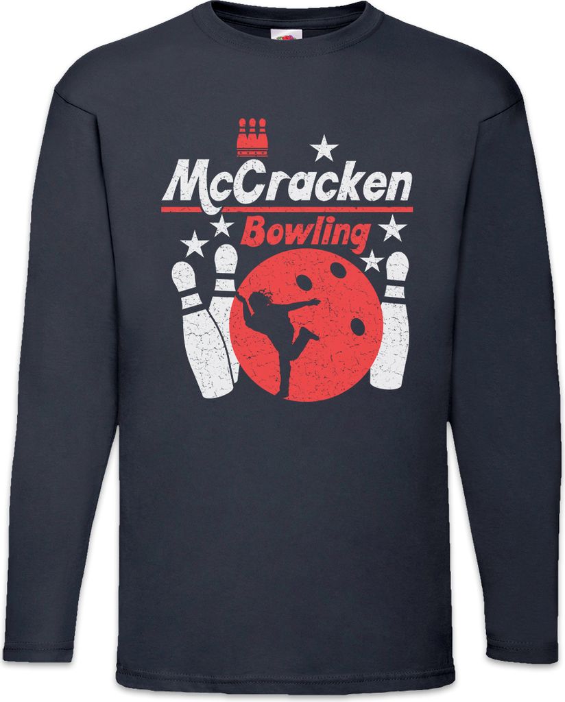 Urban Backwoods McCracken Bowling, Langarm T-Shirt, Farbe: Navy, Größe: S