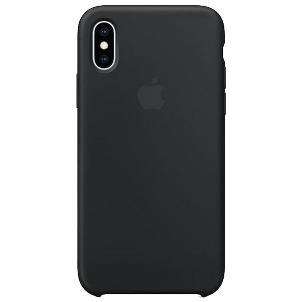 A black iPhone case with an Apple logo.