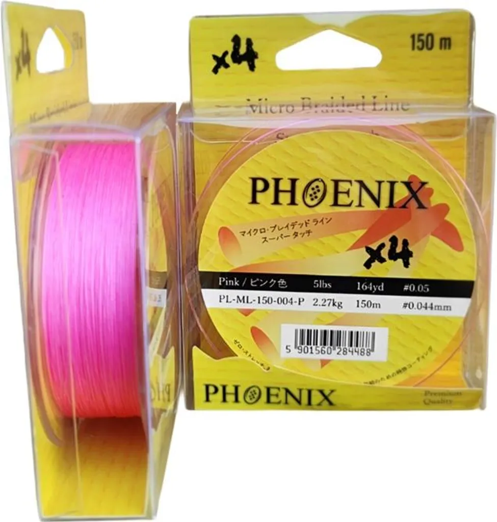 Tresse Phoenix x4 Rosa 0,08 mm 150 m Idéale pour Pêche Fine au Leurre
