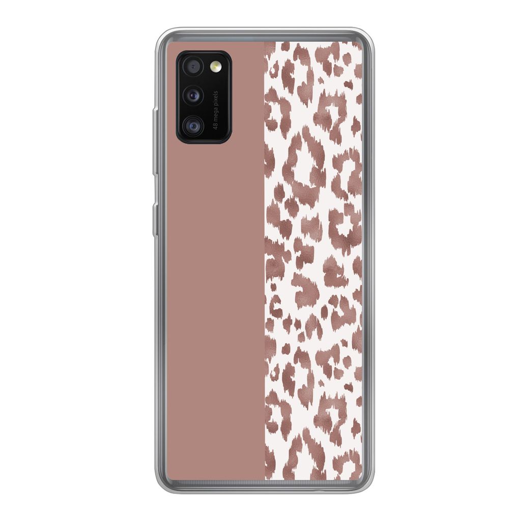 MuchoWow Handyhülle Schutzhülle Hülle für Samsung Galaxy A41 Tiermuster - Rosa - Tiere Silikon Softcase Handy Hülle - Mobiltelefon