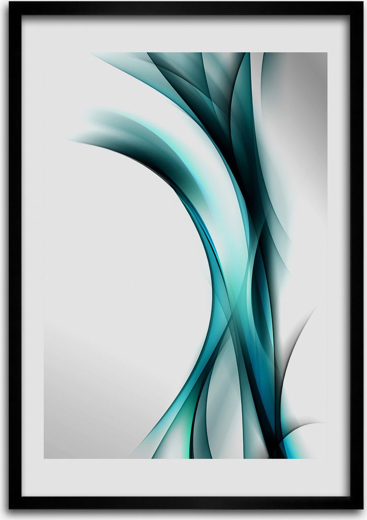 Bild - Bilderrahmen - Foto - 70 cm x 100 cm - MDF - Rahmen - Wandkunst - Wellen Abstraktion