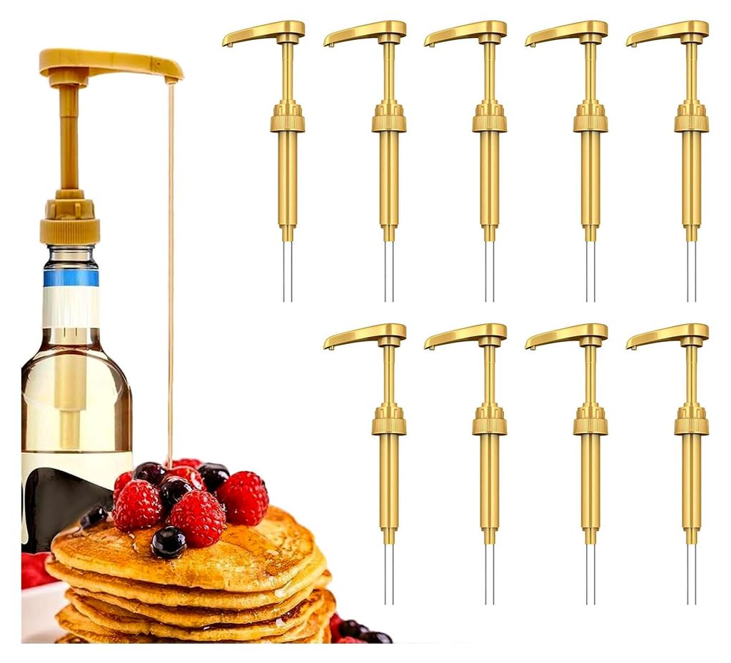 Kaffeesirup Pumpe - Set mit 10 Sirupspendern - Geeignet für 750ml Flaschen in Küche, Haushalt, Bar, Hotel, Reise, Shampoo, Duschgel, Conditioner ...