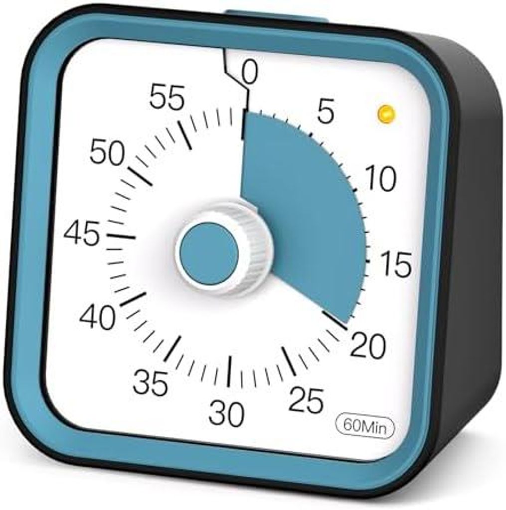 Visueller Timer Kinder mit Pausenfunktion, 60 Minuten Countdown Timer für Kinder Schreibtischstudie, Bürotisch und Meetings, Kochen in der Küche...